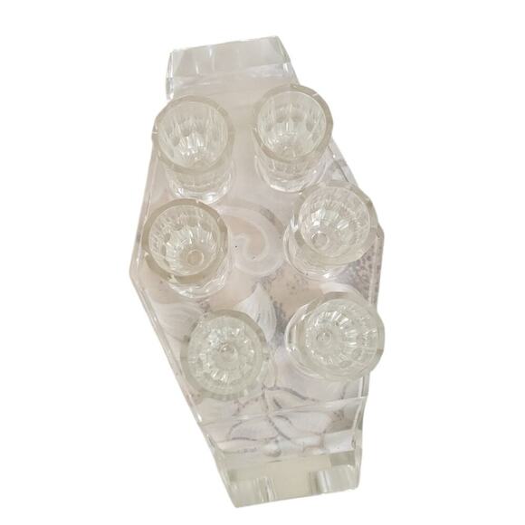 Vodka Liquor Service Set Shot Glasses Holder 6 Vodka Shots Glasses gift - Picture 3 of 5